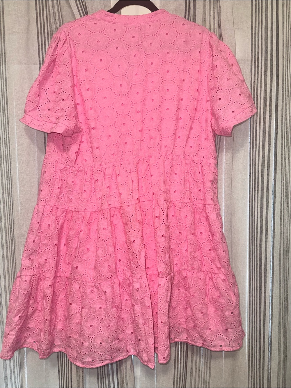 NWT Pink Eyelet V-Neck Tiered Mini Dress XXL - Picture 3 of 5